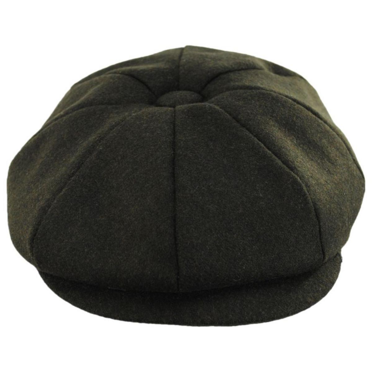 Jaxon Hats | Harlem Wool Blend Newsboy Cap | 167791 | front | OLIVE GREEN
