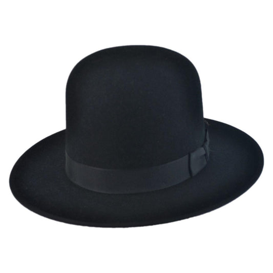 Stetson | Amish Buffalo Fur Felt Open Crown Fedora Hat | 130652 | lead | BLACK