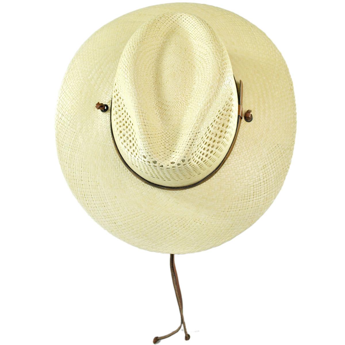 Stetson | Airway Panama Straw Safari Fedora Hat | 126920 | top | NATURAL