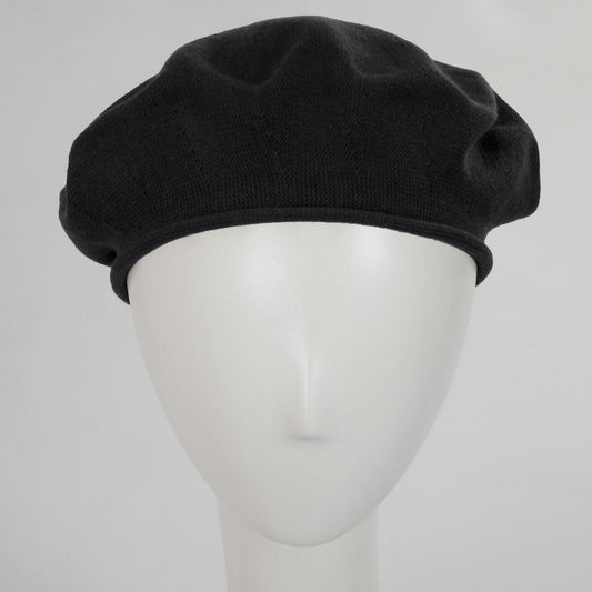 sur la tete | Wholesale Cotton Beret - 10.5 inch Diameter B2B Pre-Pack | B2B151100 | front | BLACK