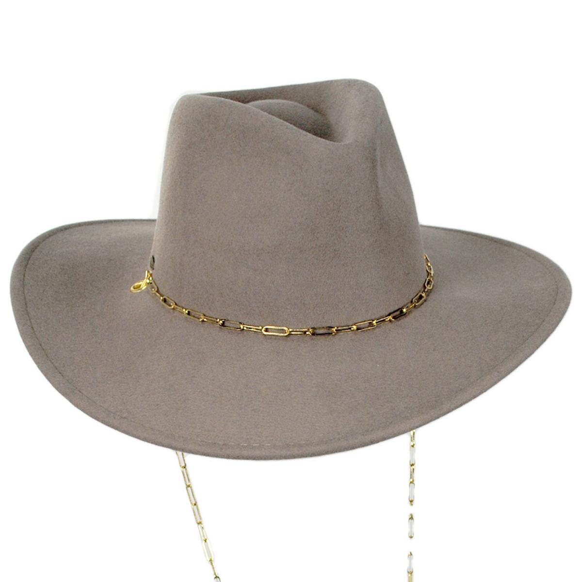 Scala | Candace Wool Felt Fedora Hat | 123494 | lead | MINK