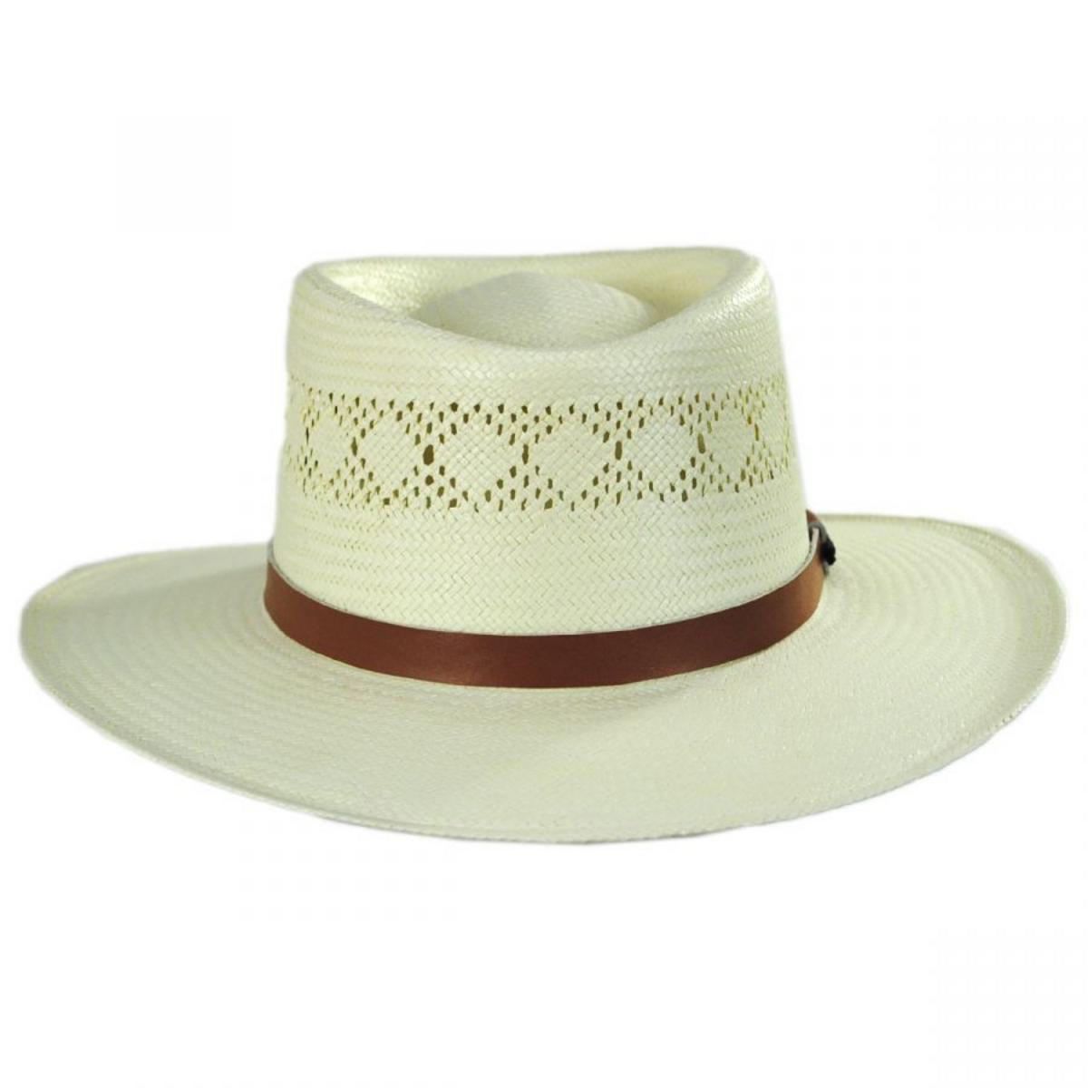 Stetson | Brentwood Shantung Straw Gambler Hat | 126949 | front | NATURAL