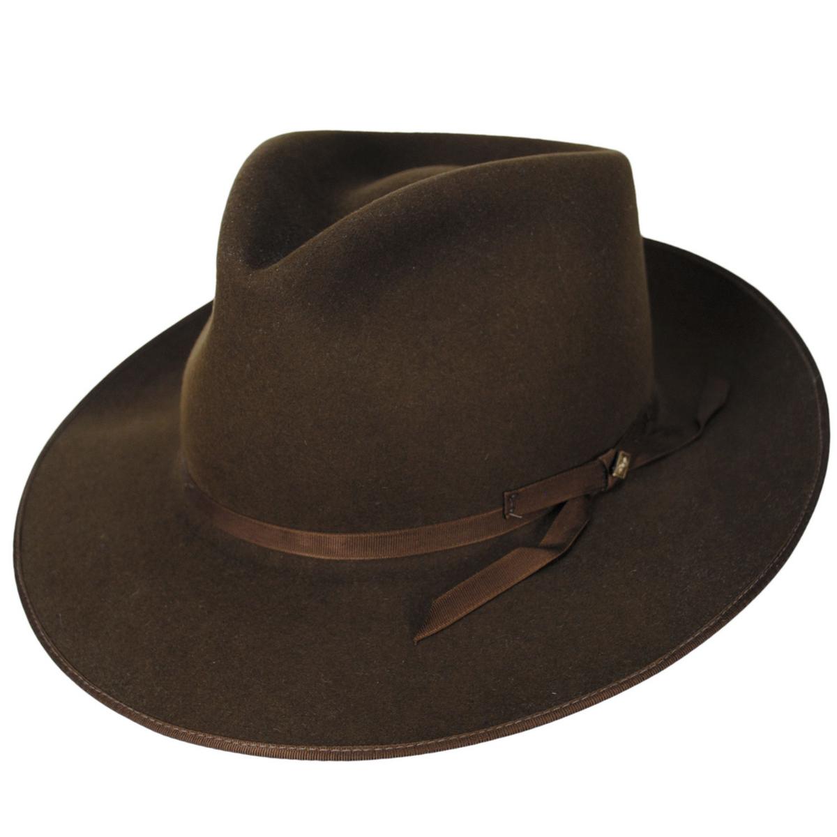 Stetson | Pure Stratoliner Beaver Fur Felt Fedora Hat | 130749 | lead | TOBACCO