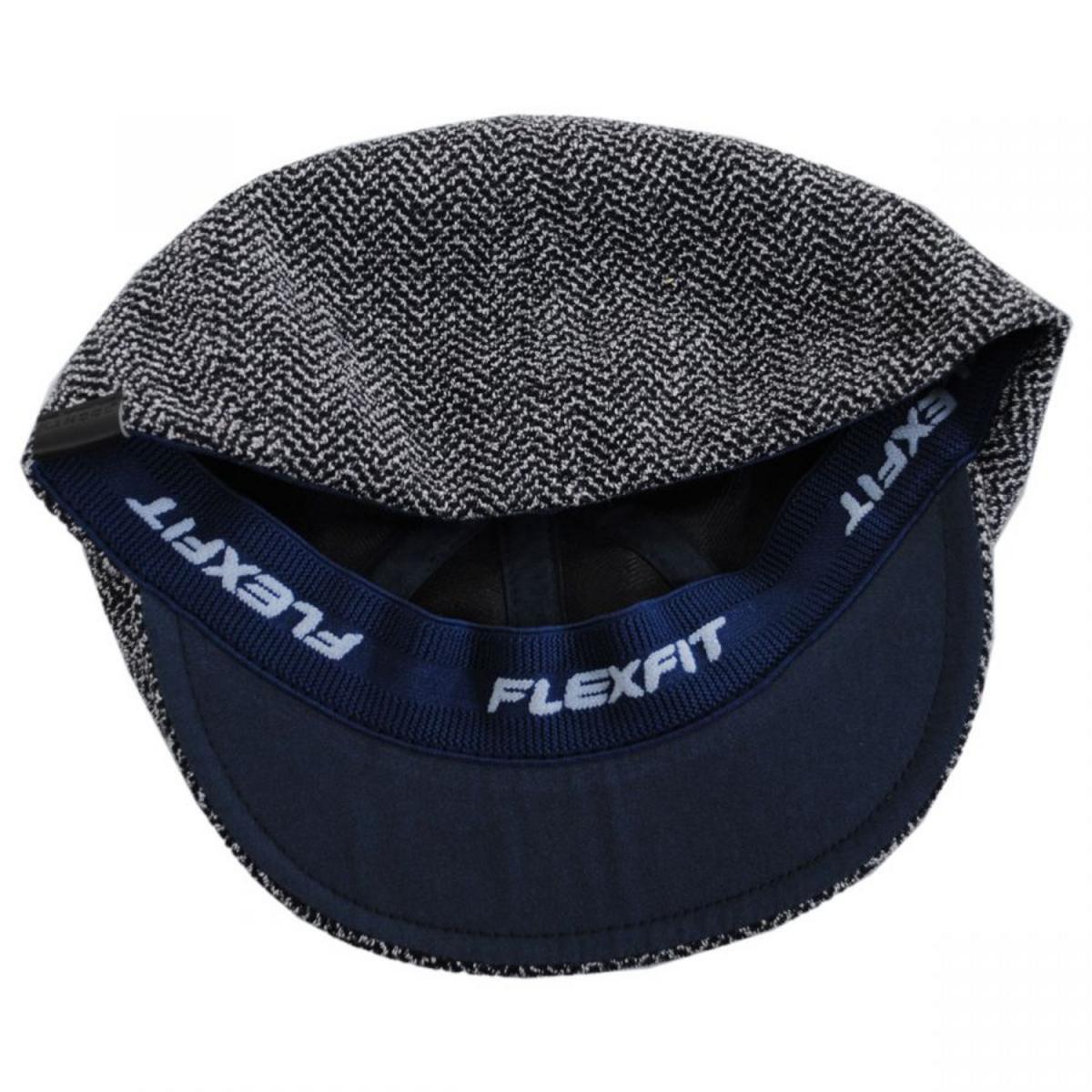 Kangol | Flexfit Pixel Herringbone Newsboy Cap | 160985 | under | MARLED NAVY