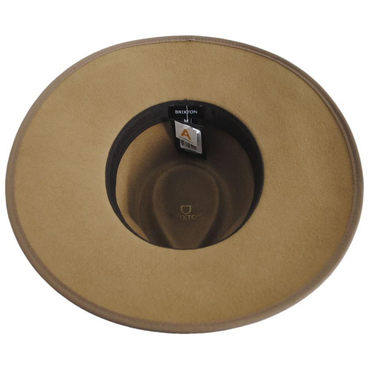 BRIXTON HATS | Jo Wool Felt Rancher Fedora Hat - Bronze | 123929BRNZ | under | BRONZE