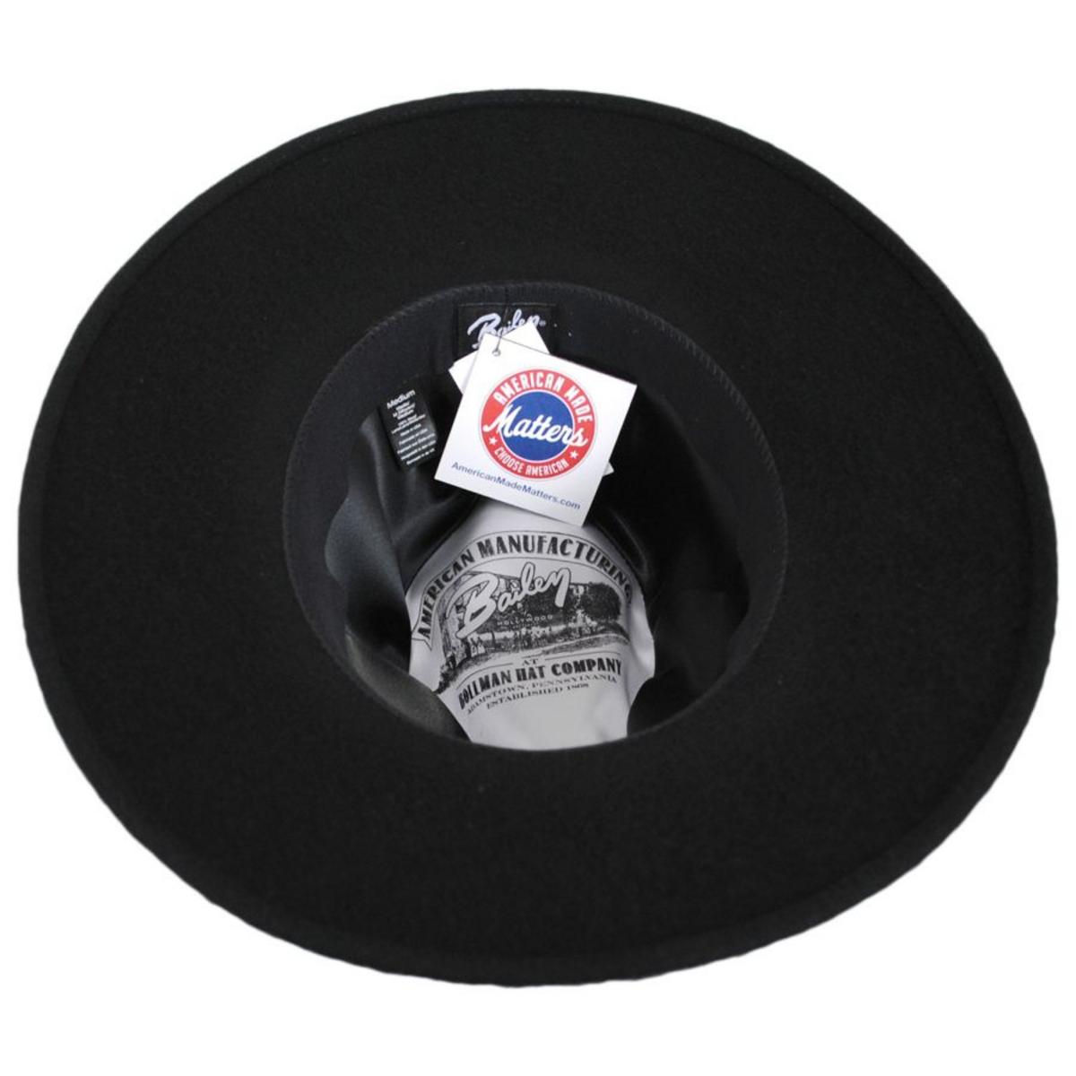 Bailey 1922 | Croft Wool Felt Fedora Hat | 130392 | under | BLACK