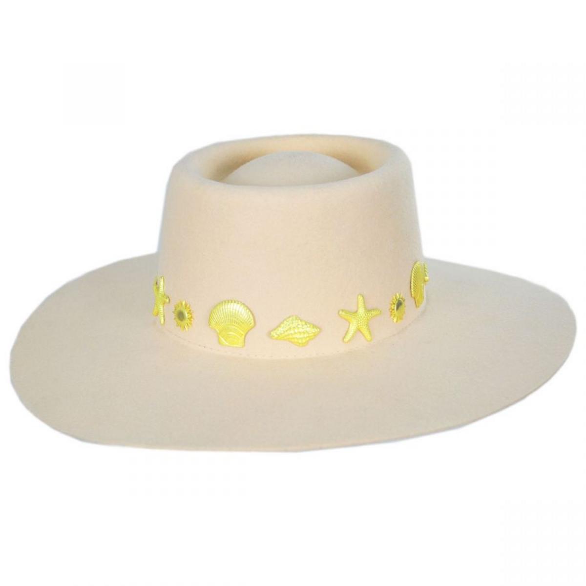 Lack of Color | Seaside Wool Felt Boater Hat | 124313 | lead | IVORY