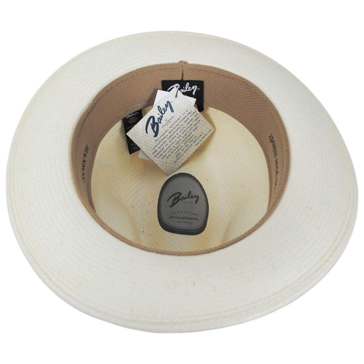 Bailey 1922 | Hanson Shantung LiteStraw Fedora Hat | 127823 | under | NATURAL/BLACK