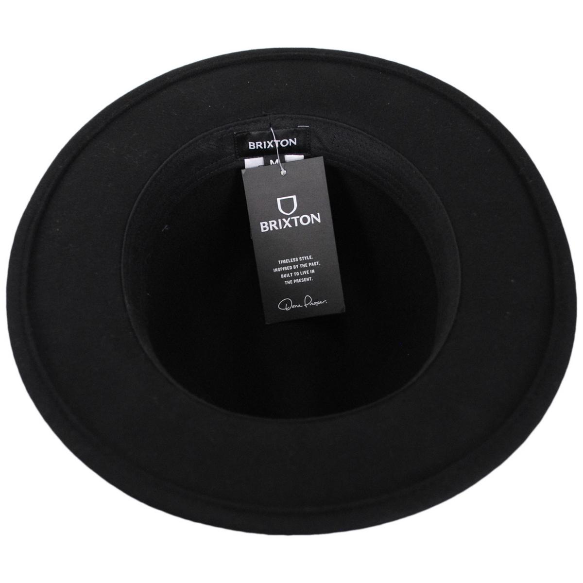 BRIXTON HATS | Roma Wool Felt Fedora Hat | 135664 | under | BLACK/GREY CHARCOAL