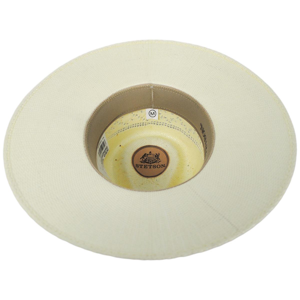 Stetson | Sedona Bangora Straw Fedora Hat | 127055 | under | NATURAL/TURQUOISE