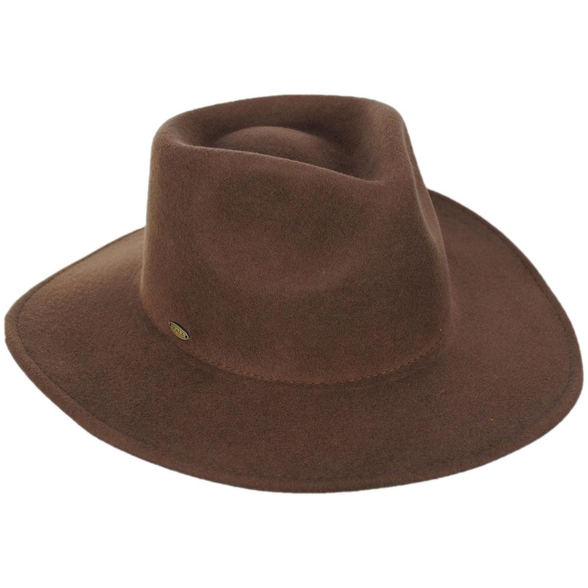 Scala | Kathrina Wool Felt Fedora Hat | 123442 | lead | PECAN