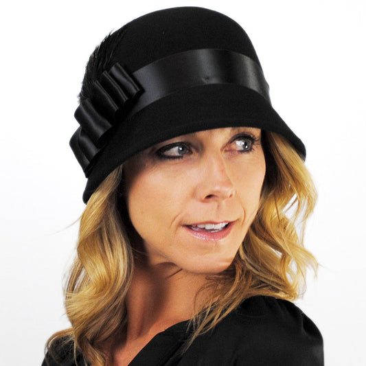 sur la tete | Wholesale Chloe Wool Felt Cloche Hat B2B Pre-Pack | B2B125511 | lsfone | BLACK