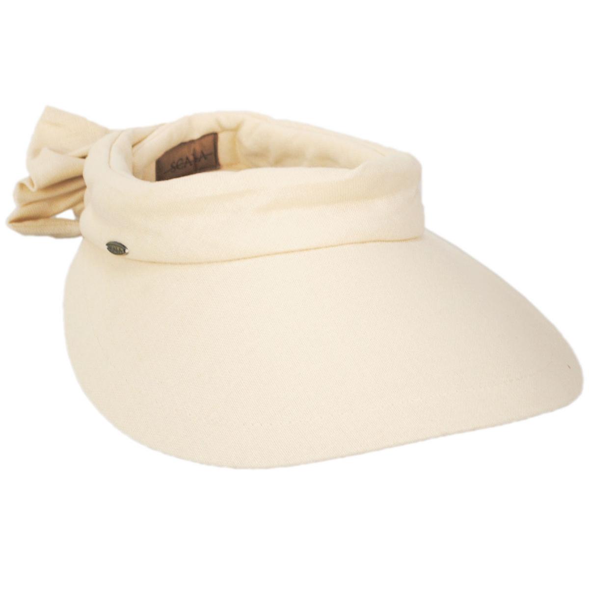 Scala | Backbow Cotton Visor | 195018 | lead | LINEN