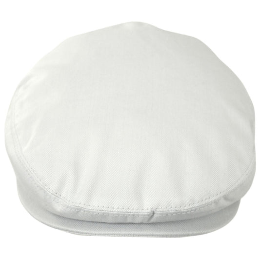 Baskerville Hat Company | Llanddew Cotton Herringbone Ivy Cap | 167680 | front | IVORY