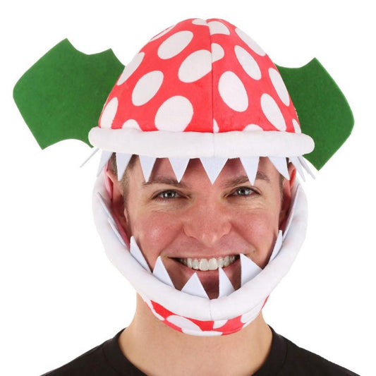 Elope | Piranha Plant Jawesome Hat | 190493 | front | RED/WHITE