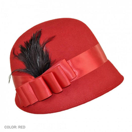 sur la tete | Chloe Wool Felt Cloche Hat | 125511 | lead | RED