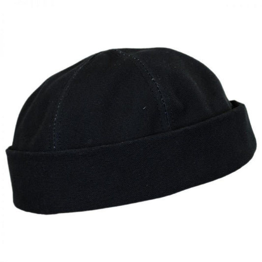 NEW YORK HAT CO | Six Panel Canvas Skull Cap Beanie Hat | 142000 | profile | BLACK