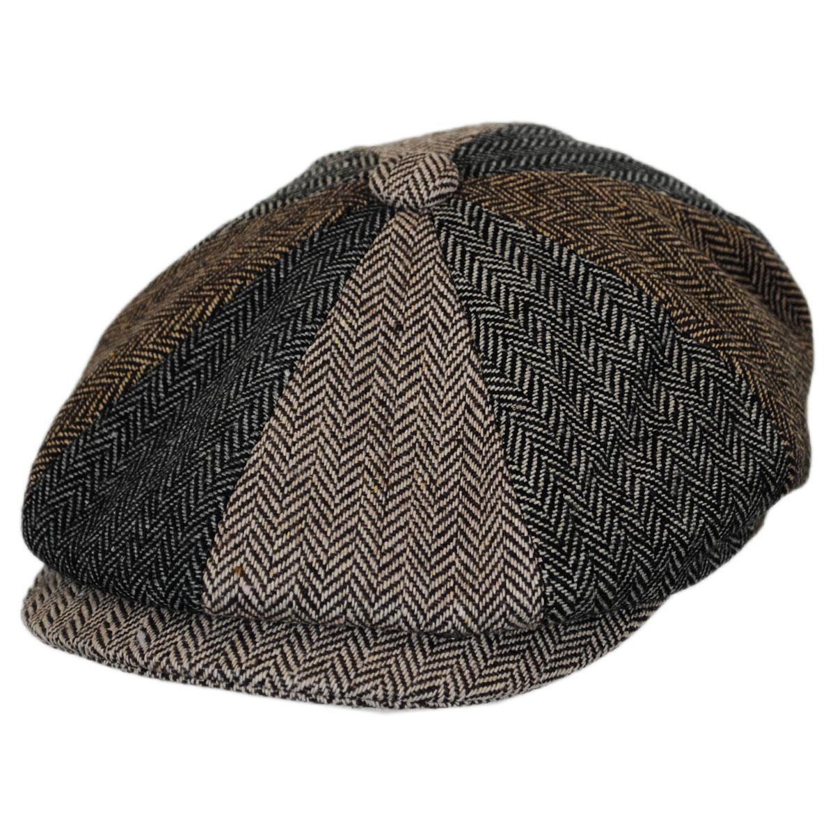 Jaxon Hats | Wholesale Herringbone Patchwork Wool Blend Newsboy Cap B2B Pre-Pack | B2B167779 | lead | MULTI