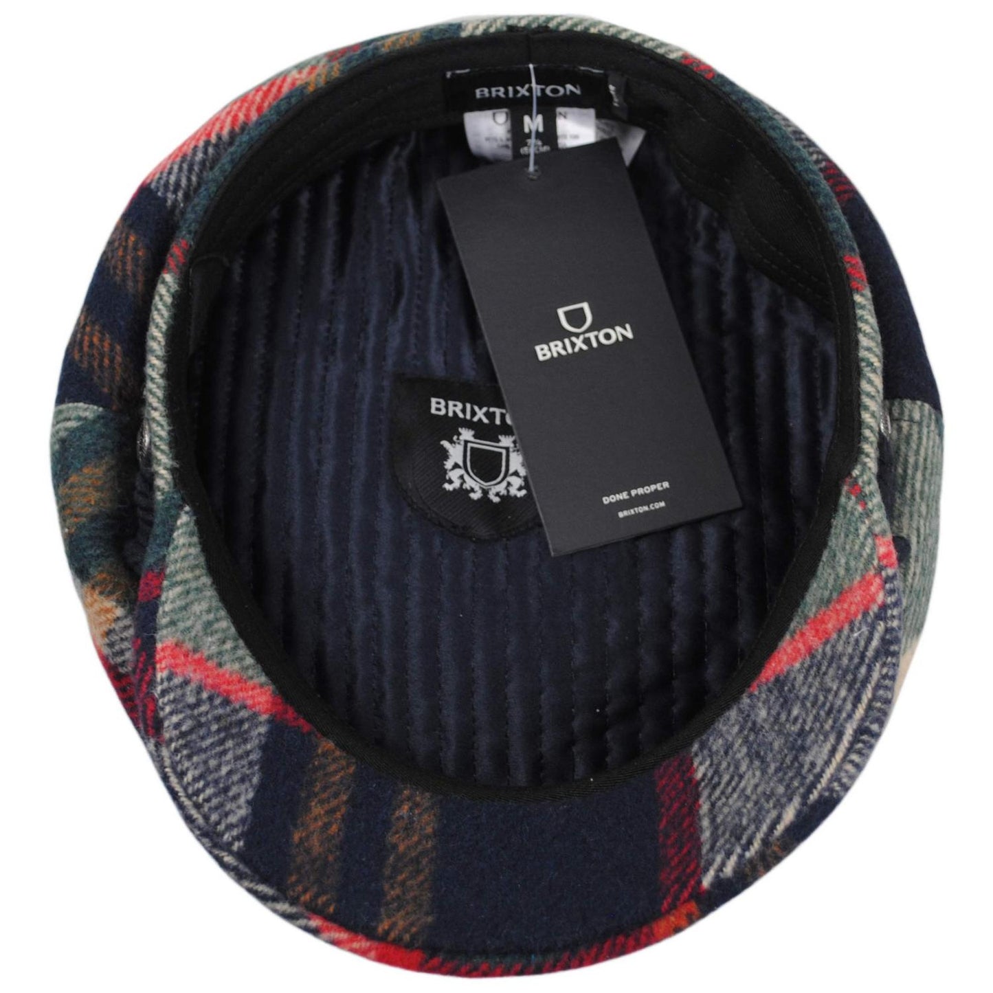 BRIXTON HATS | Plaid Fiddler Fisherman Cap | 181358 | under | NAVY/GREEN/RED/CREAM