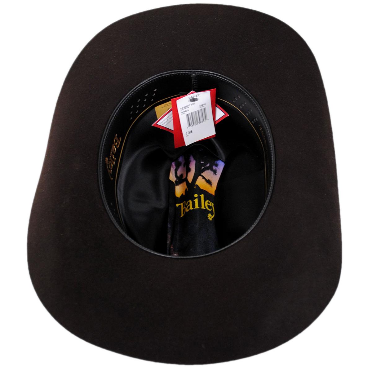 Bailey Western | Pageant II Wool Felt Western Hat | 130135 | under | CHOCOLATE