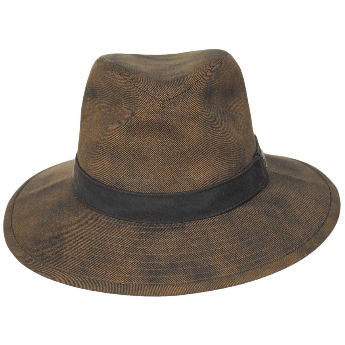 Indiana Jones | Officially Licensed Covenant Timber Cloth Safari Fedora Hat | 140173 | front | BROWN