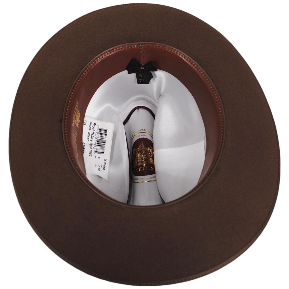 Stetson | Royal Deluxe Open Road Fur Felt Western Hat | 130750 | under | WALNUT