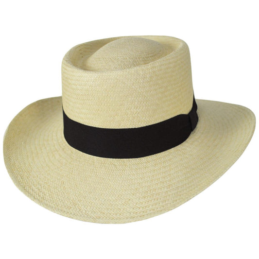 Jaxon Hats | Cuenca Panama Straw Gambler Hat | 127104 | lead | NATURAL