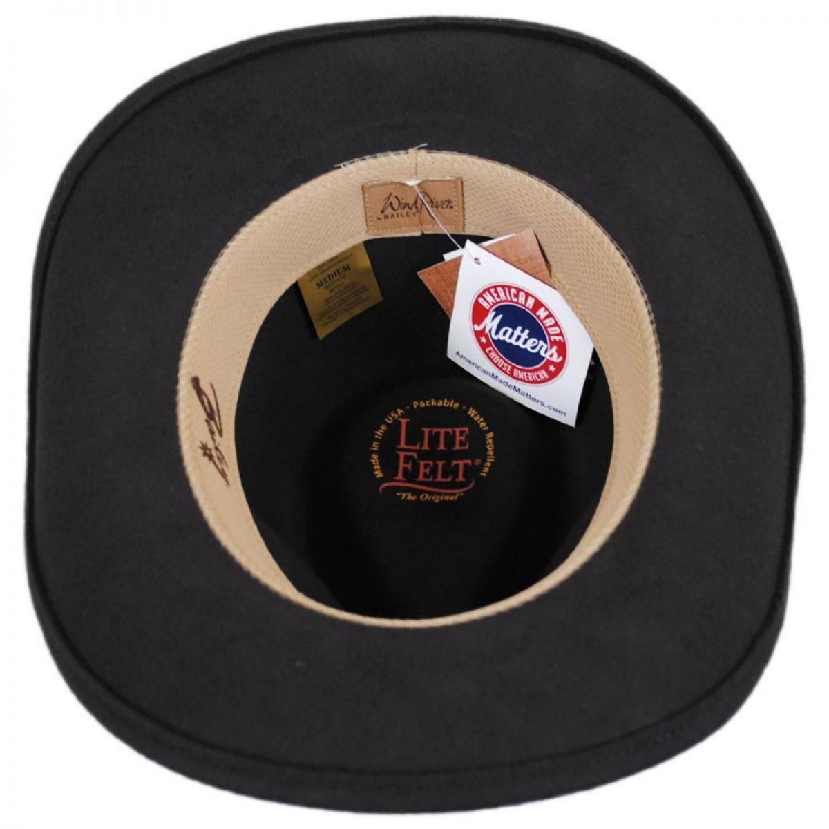 Bailey Western | Caliber Crushable Wool LiteFelt Western Hat | 130186 | under | BASALT