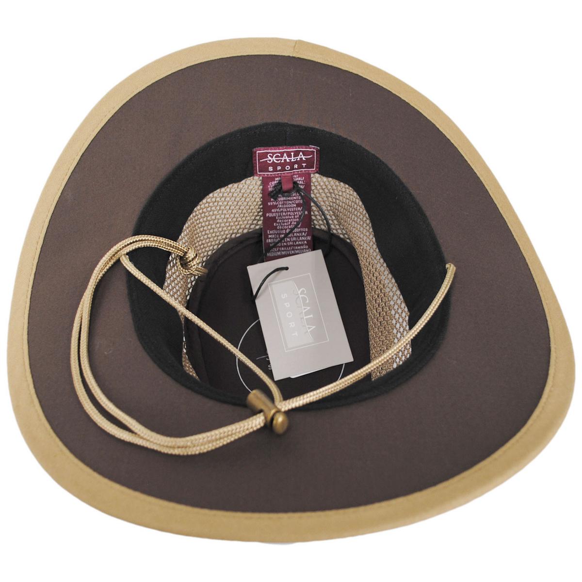 Scala | Mesh Covered Safari Hat | 400202 | under | MUSHROOM