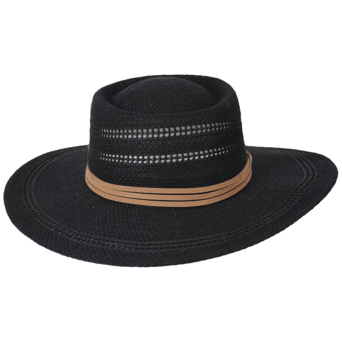 San Diego Hat Company | Jackson Knit Boater Hat | 108946 | front | BLACK