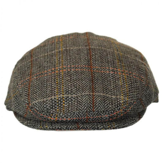 Jaxon Hats | Kid's Tweed Wool Blend Ivy Cap | 512102 | front | BROWN/GREY