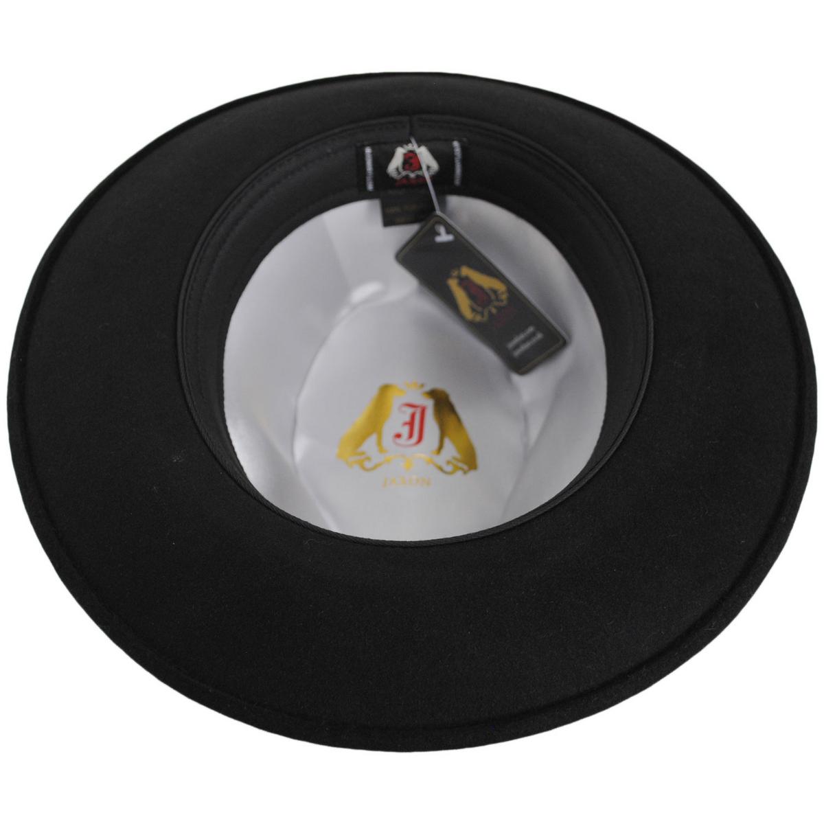 Jaxon Hats | Crosby Fur Felt Fedora Hat | 132070 | under | BLACK