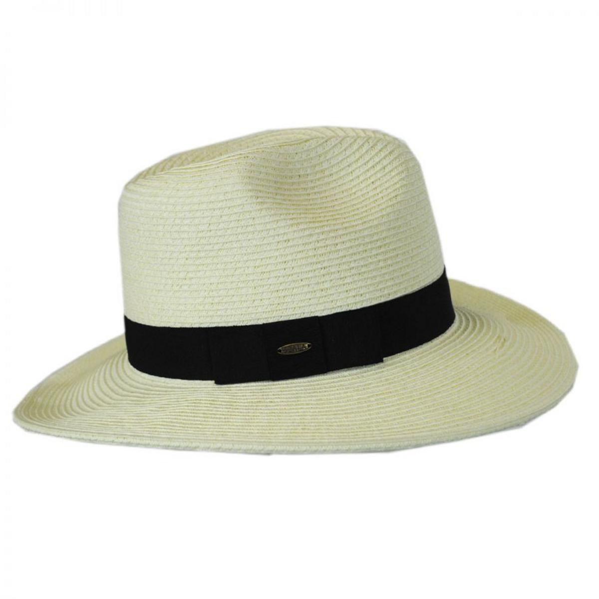 Scala | Toyo Straw Braid Fedora Hat | 101408 | profile | IVORY