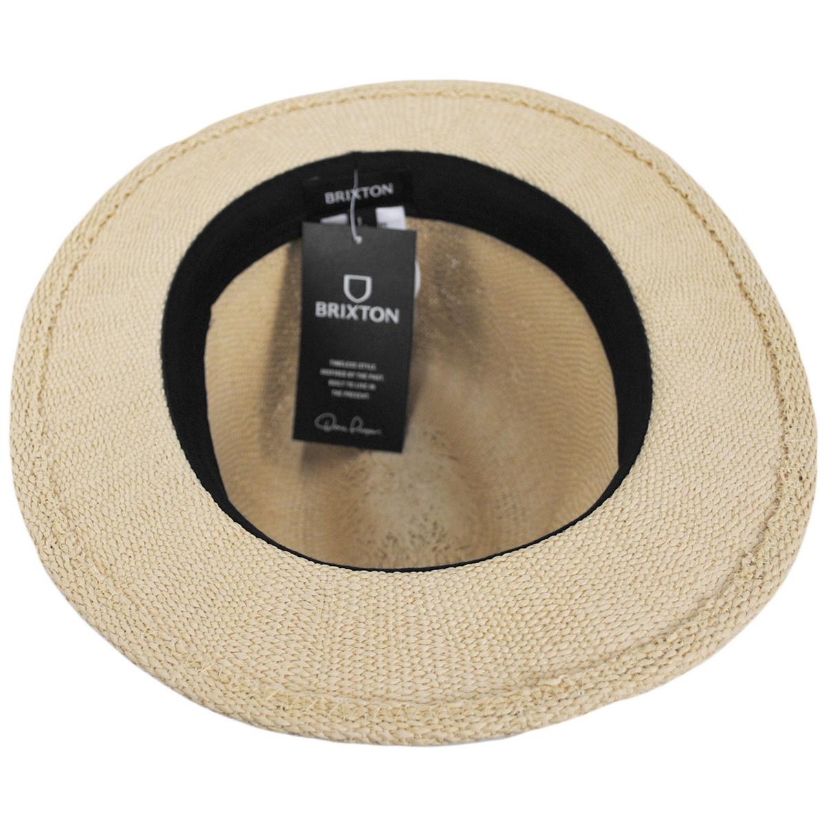 BRIXTON HATS | Roma Bangora Straw Fedora Hat | 128362 | under | NATURAL/BLACK