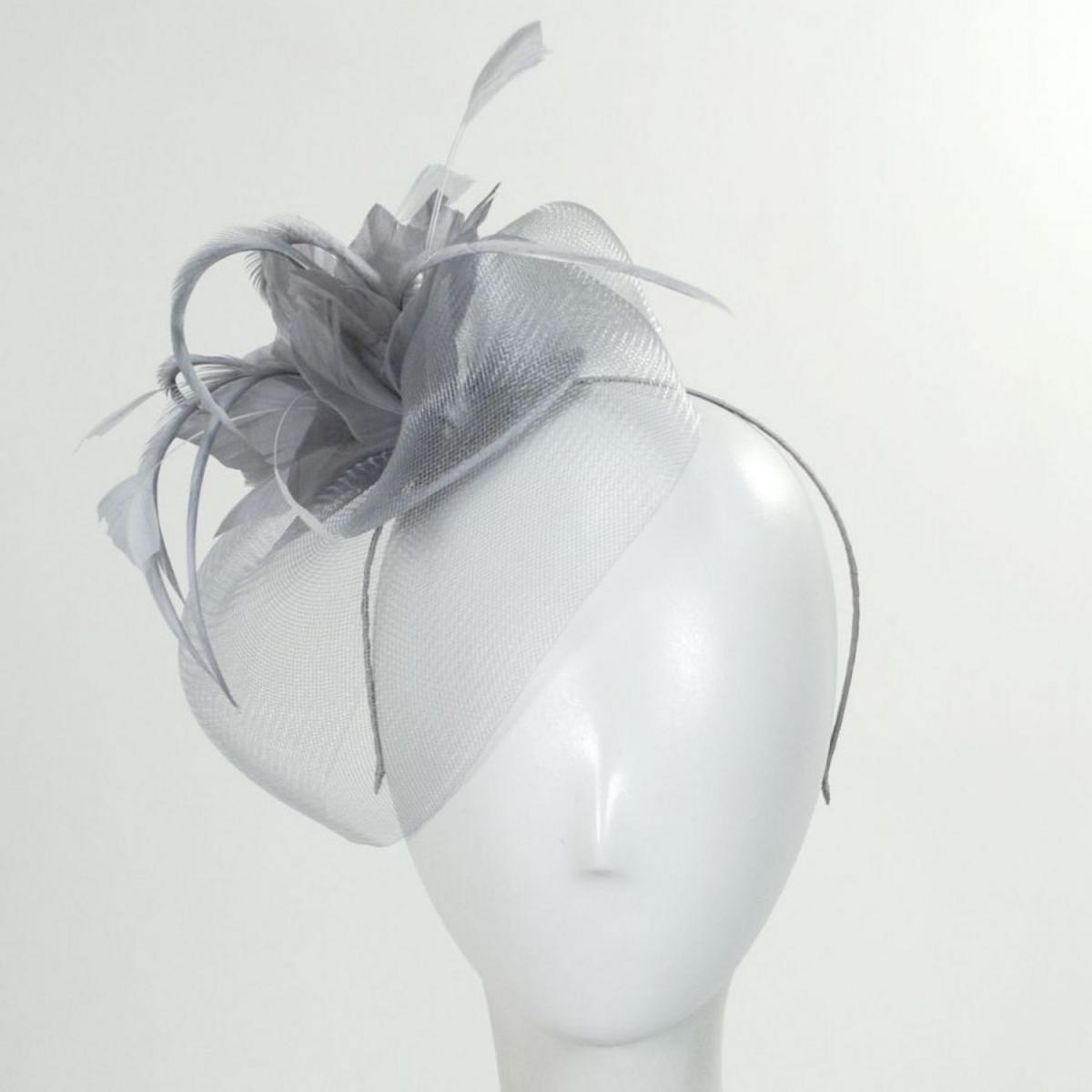 Jeanne Simmons | Campana Fascinator Hat | 120708 | profile | GREY