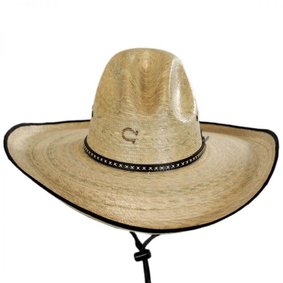 Charlie 1 Horse | Bandito Palm Leaf Straw Gus Hat | 101650 | front | NATURAL/BOUND