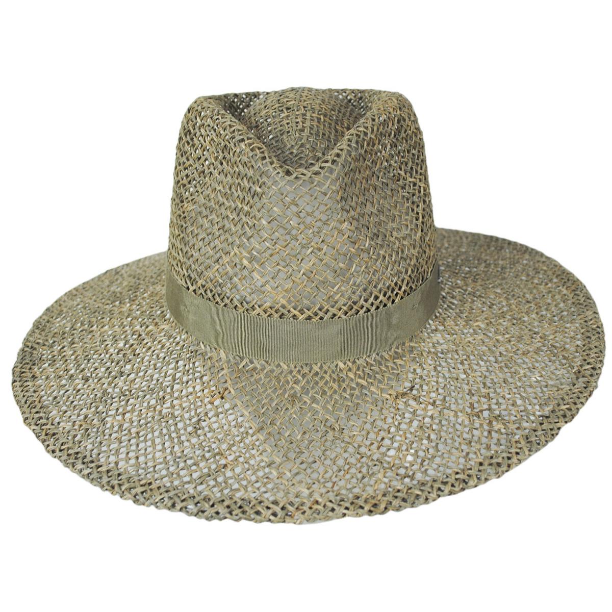 BRIXTON HATS | Joanna Seagrass Straw Fedora Hat | 104056 | front | TAN/TAN SEAGRASS