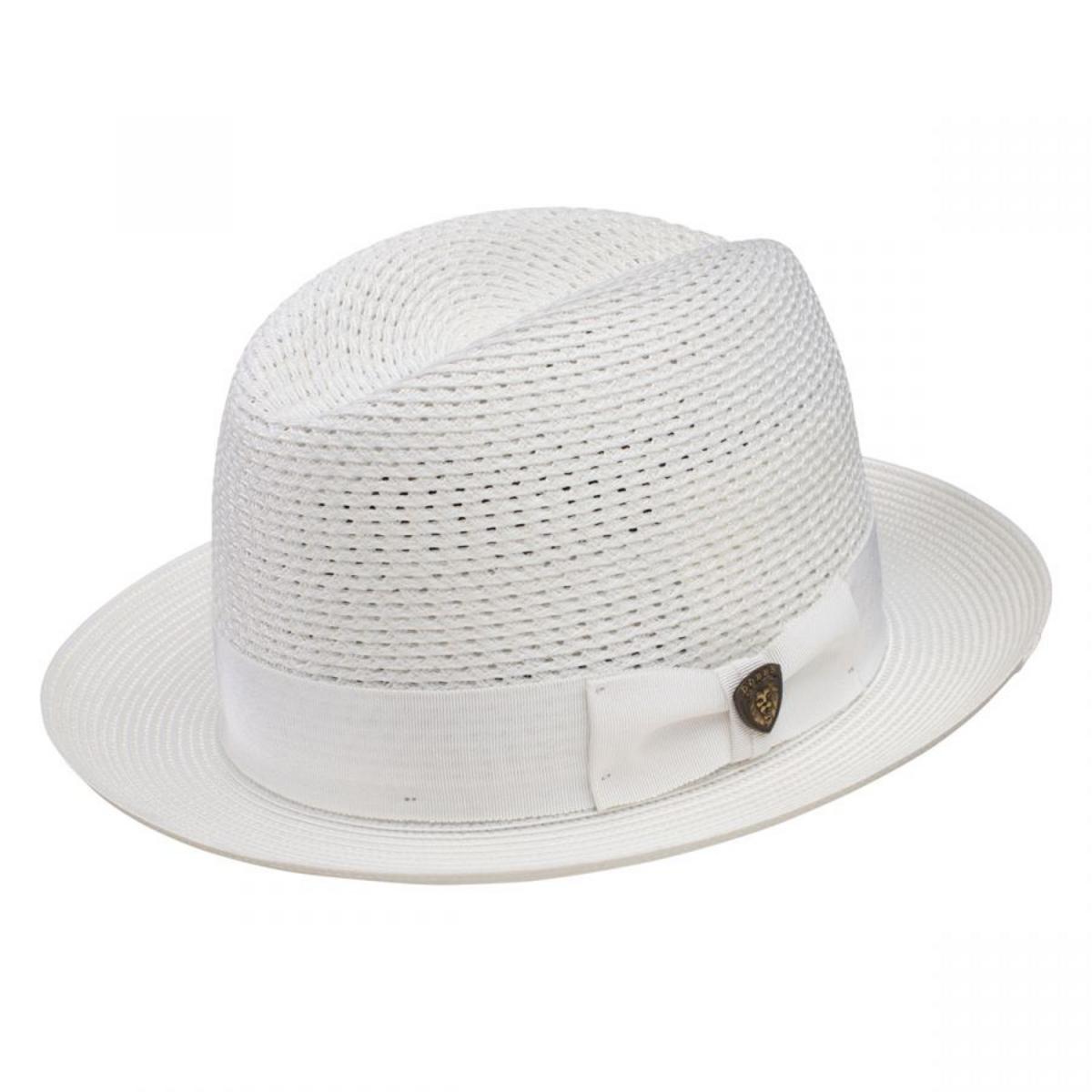 Dobbs | Madison Milan Straw Fedora Hat | 126904 | lead | WHITE