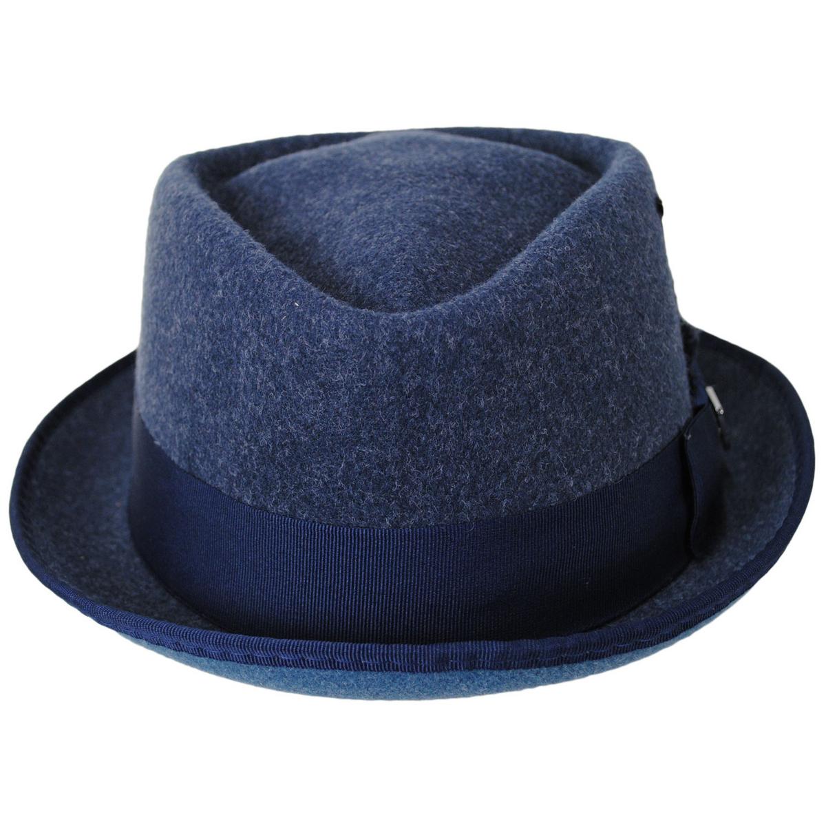Stacy Adams | Cranston ProvatoKnit Diamond Crown Fedora Hat | 130557 | front | NAVY