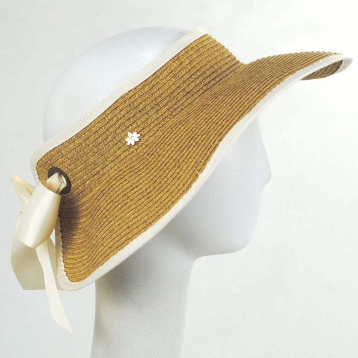 Cappelli | Grace Toyo Straw Blend Roll-Up Visor | 195033 | under | NATURAL