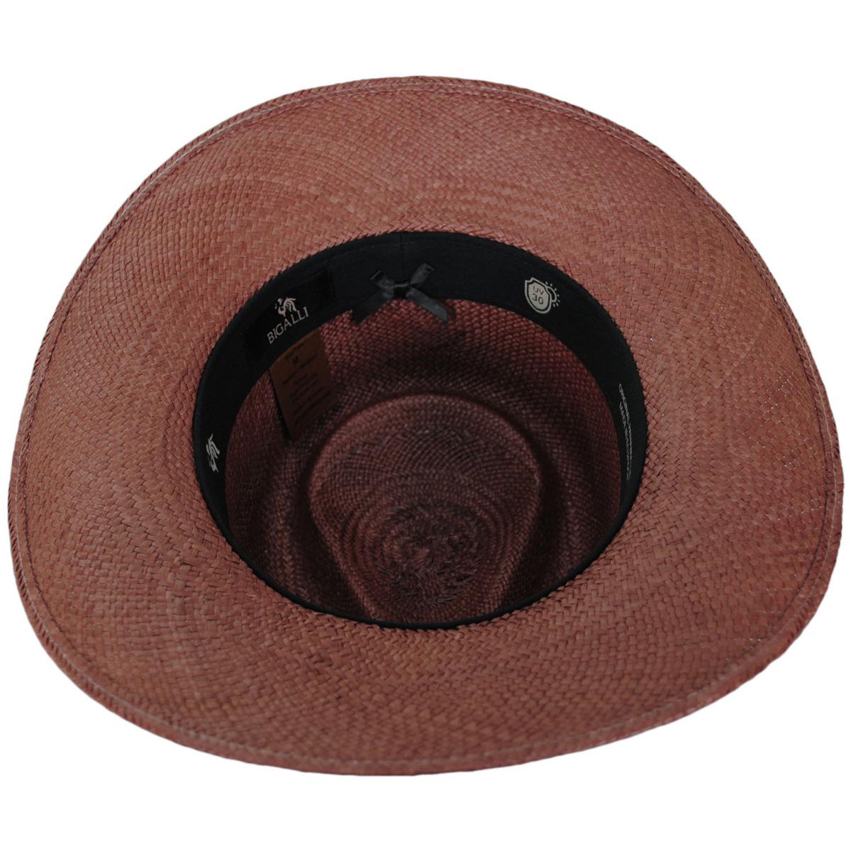 Bigalli | Elegant Shade Panama Straw Outback Hat | 129251 | under | CHOCOLATE