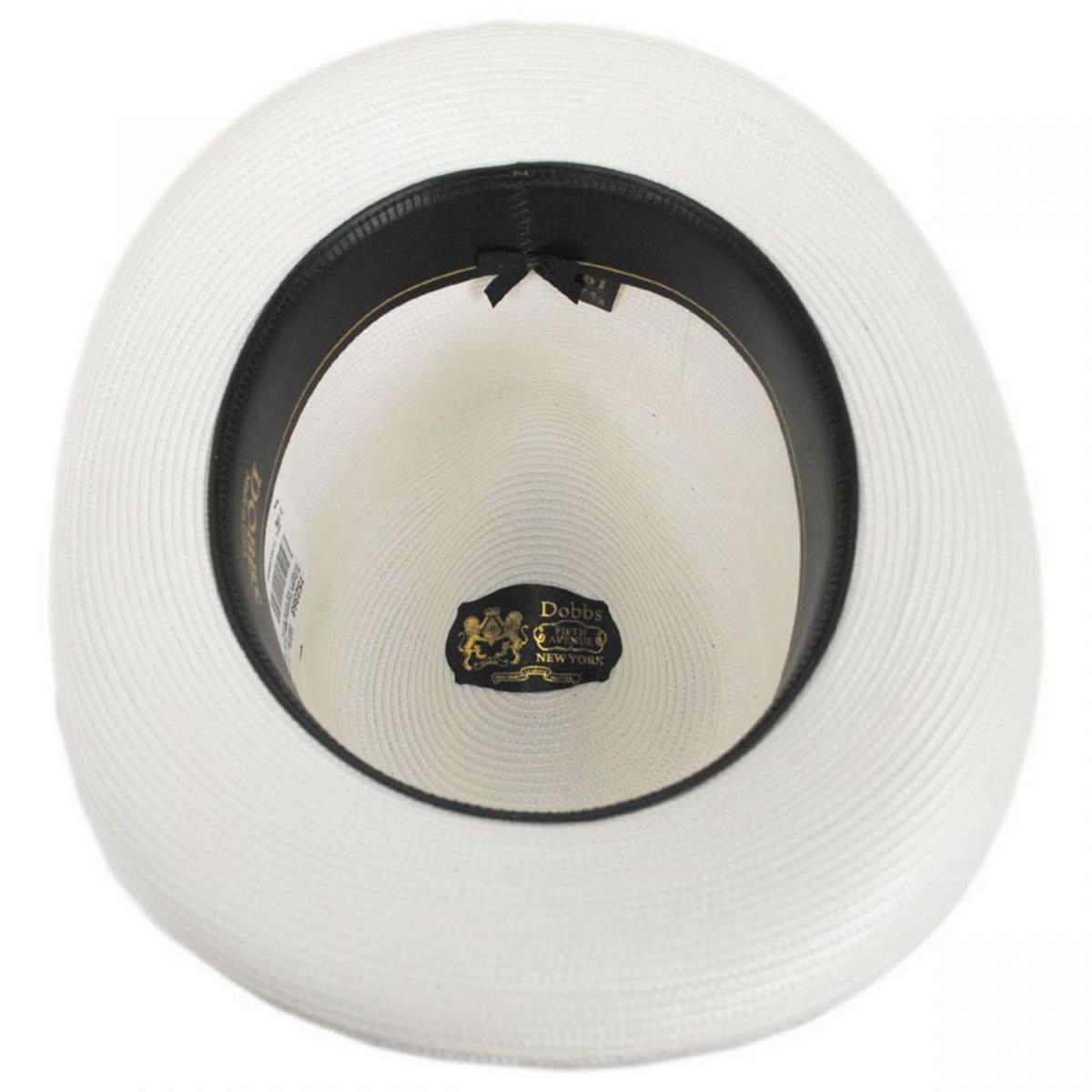 Dobbs | El Dorado Florentine Milan Straw Homburg Hat | 127027 | under | WHITE