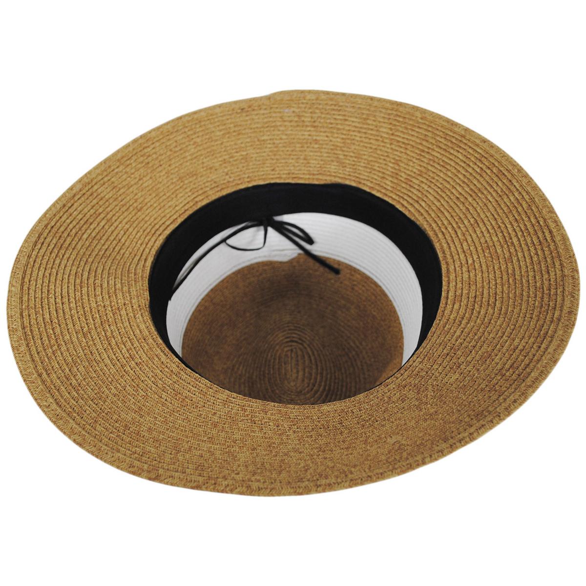 Jeanne Simmons | Inline Toyo Straw Fedora Hat | 101809 | under | TAN TWEED