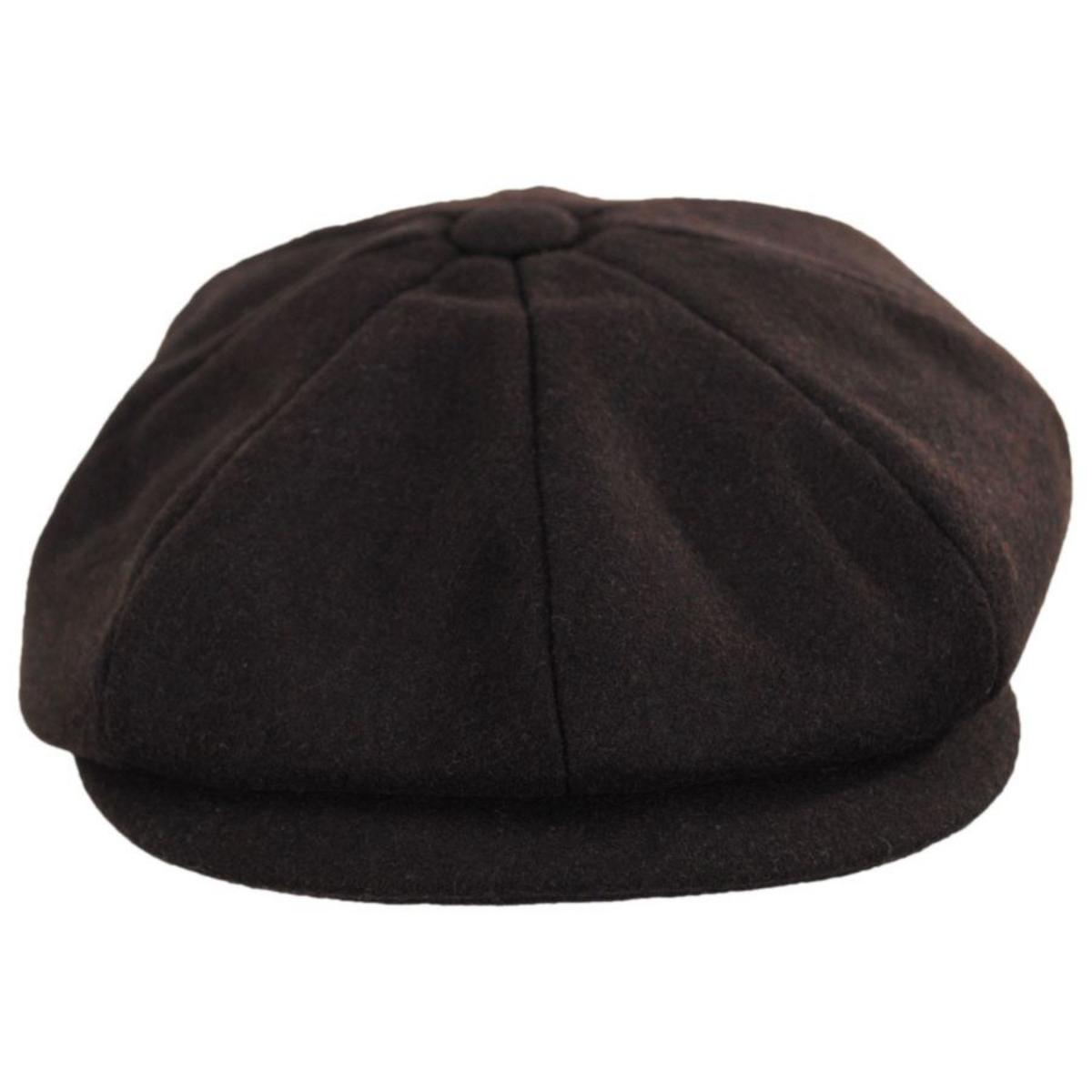 Jaxon Hats | Harlem Wool Blend Newsboy Cap | 167791 | front | CHOCOLATE BROWN