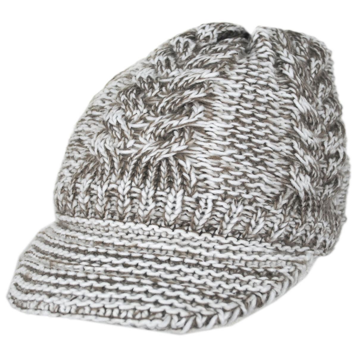 Scala | Lingyee Cable Knit Radar Cap | 106424 | lead | BROWN