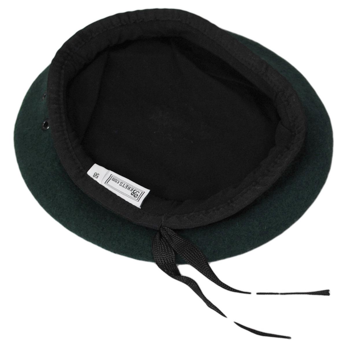 Village Hat Shop | Wool Military Beret | 152540 | under | DARK GREEN