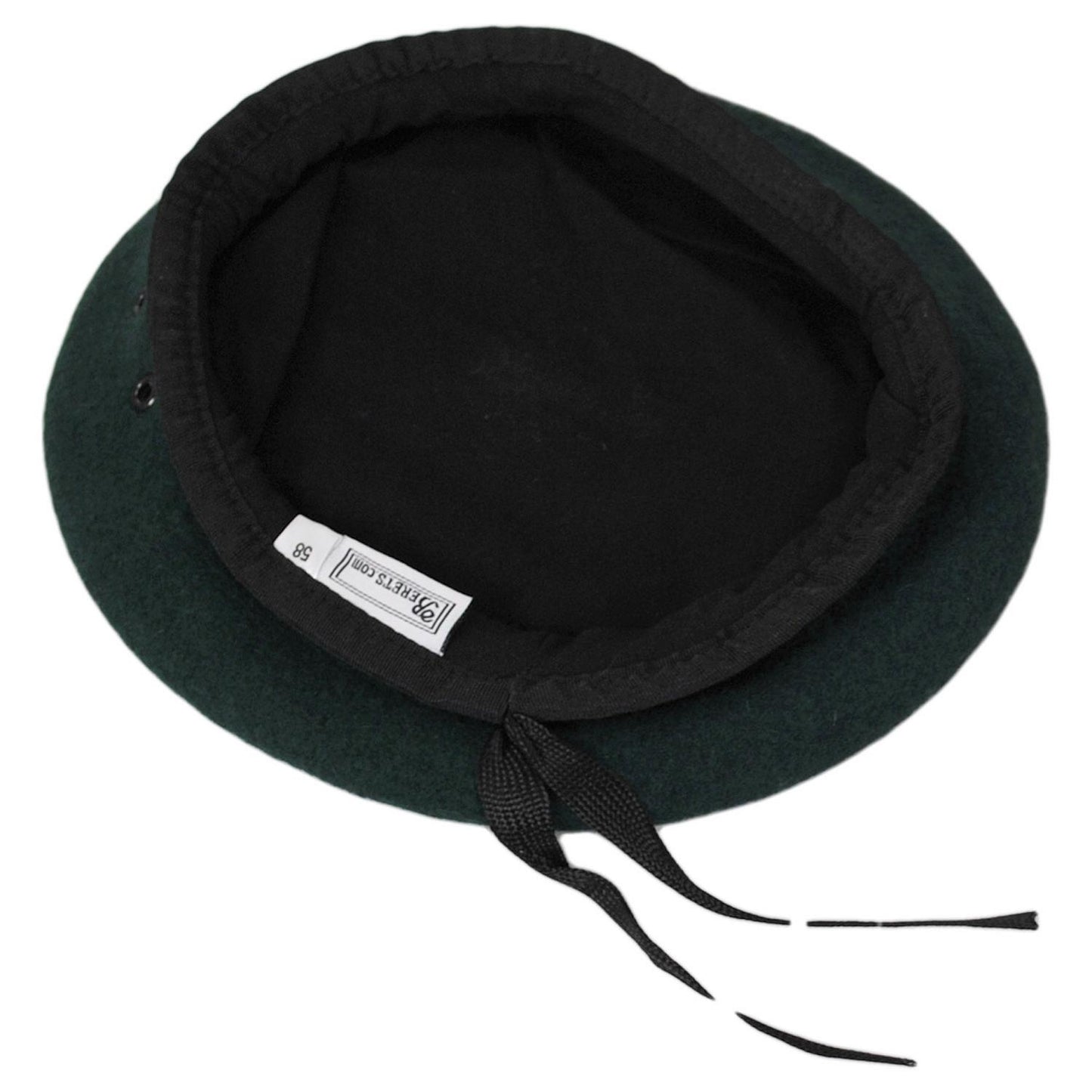 Village Hat Shop | Wool Military Beret - Dark Green | 152540DG | under | DARK GREEN