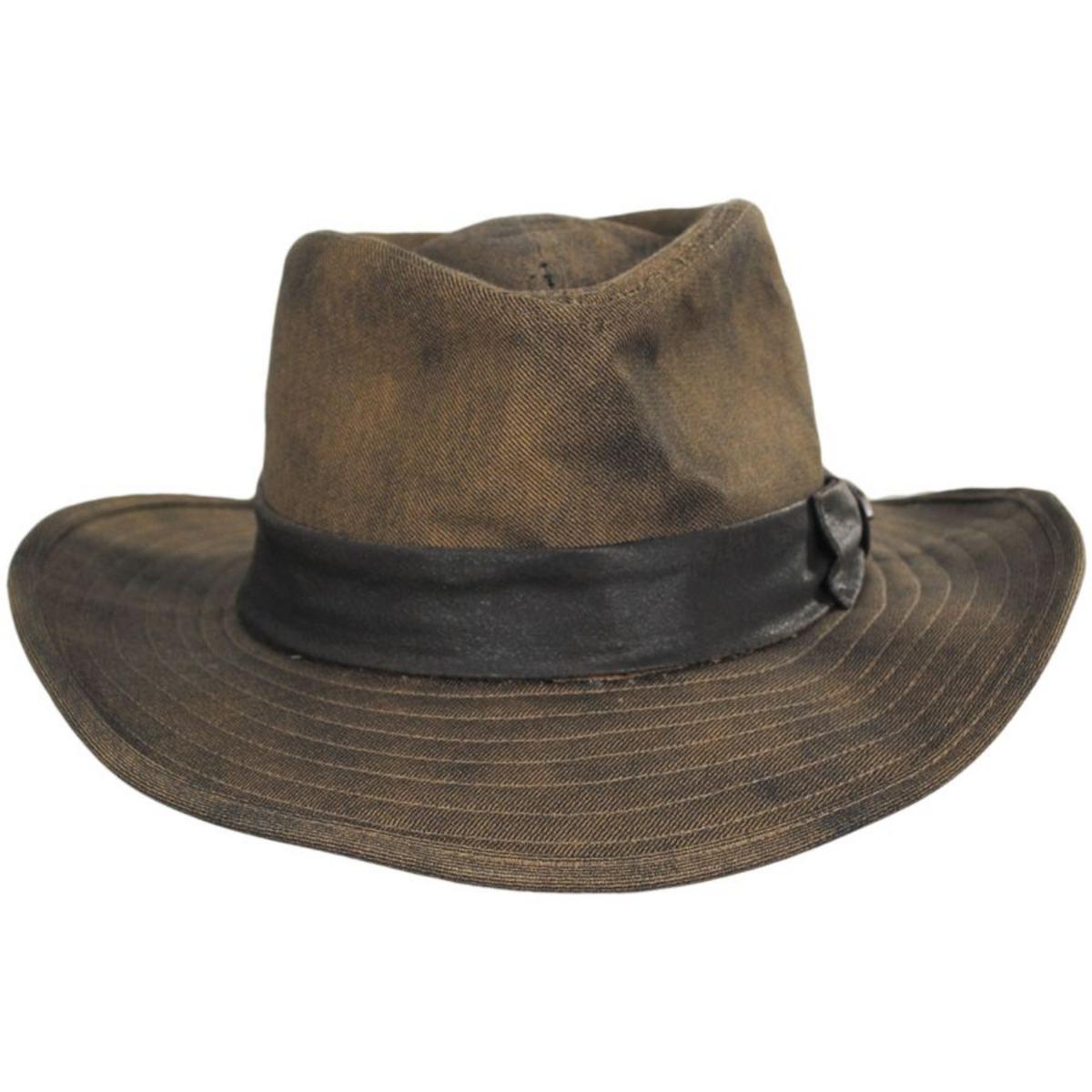 Indiana Jones | Timber Cloth Outback Hat | 140179 | front | DARK BROWN
