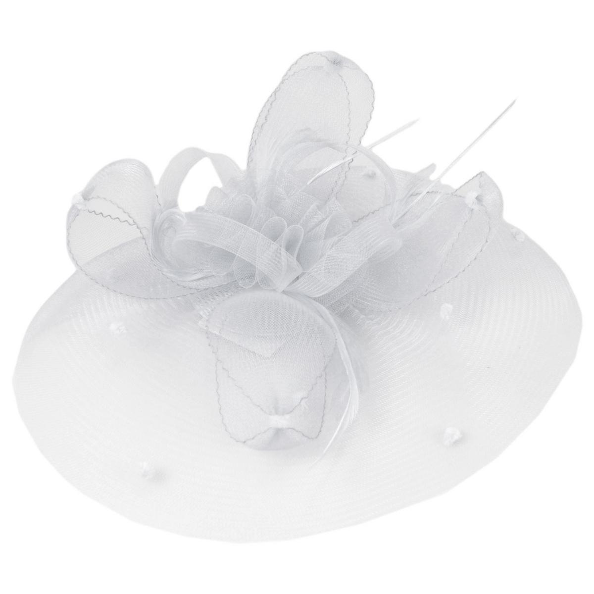 Kathy Jeanne | Voile Horsehair Mesh Fascinator Hat | 122431 | lead | WHITE