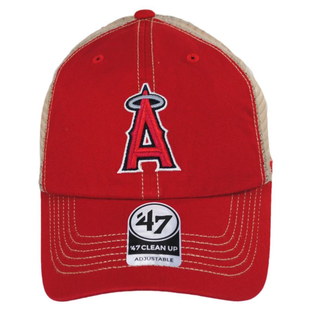 47 Brand | Los Angeles Angels Trawler 47 Mesh Clean Up Baseball Cap | 203025 | front | RED